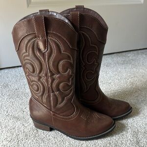 Cat & Jack Brown Kids Cowboy Boots